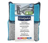 STARWAX - éponges microfibres x2 - utilisables pour toutes les surfaces de la maison -Absorbantes, résistantes et essuyantes - dépoussiérer - nettoyer sans rayer - fibres en polyester et polyamide