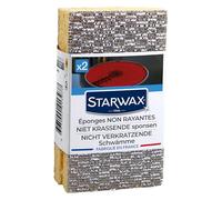 STARWAX - Éponges Non Rayantes - Élimines les salissures et les projections de graisse sans rayer - N'abîme pas les surfaces délicates - Induction, Vitrocéramique - Lot de 2 - Fabriqué en France