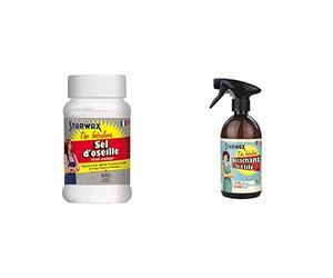 STARWAX FABULOUS Sel d'Oseille - 400g - Idéal pour Blanchir le Bois et Éliminer les Taches de Rouille & Spray Détachant au Fiel de Boeuf - 500ml