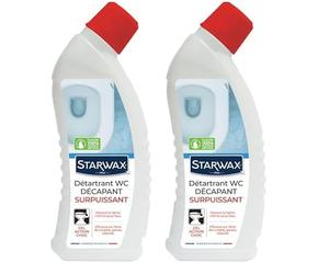 STARWAX - Gel Détartrant Décapant Surpuissant - WC et fosses septiques - Détartre en Profondeur - Efficace même sous l'Eau - Formule Concentrée - Fabriqué en France - 750ml (Lot de 2)