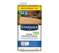 STARWAX - Huile protectrice mobilier de jardin - 1,2 L = jusqu’à 18 m² - Entretien & nutrition des bois desséchés - Préserve l’aspect naturel, ralentit le grisaillement - Anti-taches et anti-graisse