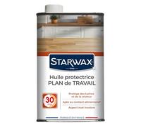 STARWAX - Huile Protectrice Plan de Travail- Nourrit en Profondeur-Protèges des Taches et de la Chaleur- Apte au Contact Alimentaire -Mat Incolore- Sec au Toucher en 30 min -Fabriqué en France - 500ml