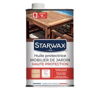 STARWAX - Huile Protectrice pour Mobilier de Jardin en Bois - Nourrit et Protège - Résiste à l'Eau et aux UV - Incolore -Fabriqué en France - 500ml - Jusqu'à 7m²