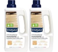 STARWAX - Lait de Brillance pour Marbres et Pierres Naturelles - Nettoie et Ravive la Brillance - Sans Rinçage - Non Glissant - Fabriqué en France - 1L - Jusqu'à 12 Nettoyages (Lot de 2)
