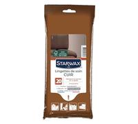 STARWAX - Lingettes de Soin Cuir - Nettoie en Douceur et Ravive - A la Lanoline - Anti Dessèchement - Sans Solvant - Fabriqué en France - 20 Lingettes