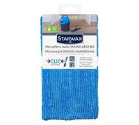 STARWAX Microfibre Balai Mains sèches Clic système | Dégraisse et désincruste les salissures sans trace, ne raye pas, résiste à plus de 300 lavages