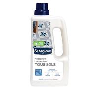 STARWAX - Nettoyant Concentré pour Sols Intérieurs - Nettoie et Dégraisse Tous les Sols Mats et Brillants - Sans rinçage - Pour Usage Régulier - Fabriqué en France - 1L - jusqu'à 50 nettoyages