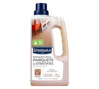 STARWAX - Nettoyant Doux Parquets et Stratifiés - Elimine Taches sur Parquets et Sols Stratifiés - Sans Rinçage - Non Glissant - usage robots lavants- Fabriqué en France - 1L - 50 entretiens de 50m²