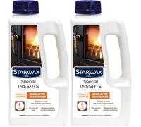 STARWAX - Nettoyant Express Vitres d’Insert & Poêles - Dissout Suie & Goudron - Action Rapide - Sans Soude Caustique - Format Recharge à Transvaser - Fabriqué en France - 1 L (Lot de 2)