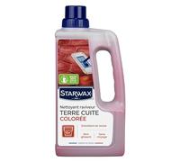 STARWAX - Nettoyant Raviveur Coloré pour Tomettes et Terres Cuites - Entretient et Ravive la Couleur - Terres Cuites Colorées ou Flammées - Sans Rinçage - Fabriqué en France - 1L - Jusqu'à 750 m²