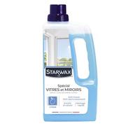 STARWAX - Nettoyant Spécial Vitres et Miroirs - Dégraisse et Evite le Réencrassement - Haute Teneur en Alcool - Parfum Frais - Séchage Rapide - Fabriqué en France - 1l