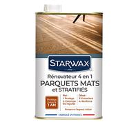 STARWAX - Rénovateur 4 en 1 Parquets Mats, Stratifiés et Bruts Neufs - Protège, Estompe les Rayures, Entretient et Renforce - Préserve l'Aspect Initial - Fabriqué en France - 900ML - Jusqu'à 30m²