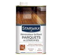 STARWAX - Rénovateur Brillant Protecteur pour Parquets Vitrifiés et Sols Stratifiés - Fait Briller, Protège et Estompe les Rayures - Anti-Tache et Anti Usure - Fabriqué en France - 1L - jusqu'à 30m²