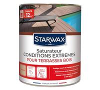 STARWAX Saturateur Haute Protection pour Terrasses en Bois Incolore - 1L - Idéal pour Nourrir et Protéger le Bois - Résiste aux UV - Anti-Tache - Anti-Graisse