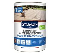 STARWAX - Saturateur Haute Protection - pour Terrasses et Bois Extérieurs - Couleur Teck - Protège et Nourrit en Profondeur - Empêche Le Dessèchement - Fabriqué en France - 5L - 1l = 10 à 12m²
