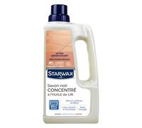STARWAX - Savon Noir Concentré à l'Huile de Lin Pour Sols Intérieurs - Nettoie, Nourrit et Protège - 99% d'Ingrédients d'Origine Naturelle - Fabriqué en France - 1 L - 50m²