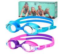 Starweh Lunette Piscine Enfant(lot de 2), Lunettes Piscine Enfants avec Lentille Anti-Buée, Lunettes de Natation Sans Fuite, Lunette de Piscine Enfant en Silicone Souple pour 3 à 14 Ans Garçons Filles