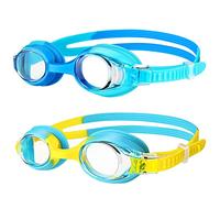 Starweh Lunettes de natation, Lunettes de Natation Enfant avec lentille anti-buée, Lunette Piscine Enfant en silicone souple filles de 3 à 16 ans garçons enfants (Bleu + jaune)