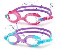 Starweh Lunettes de natation, Lunettes de Natation Enfant avec lentille anti-buée, Lunette Piscine Enfant en silicone souple filles de 3 à 16 ans garçons enfants (Bleu clair + violet clair)