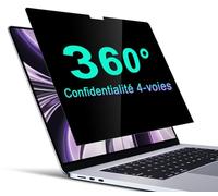 STARY 360° Filtre écran Confidentialité pour MacBook Air 13,6 Pouces (2025/2024/2022, M4/M3/M2)，Protecteur d'écran Anti Espion, Anti-éblouissement Filtre de confidentialité.