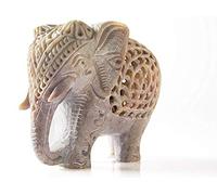 StarZebra - Nested White Elephant Figurines Handmade in Jali or Openwork From a Single Block of Stone From India by StarZebra