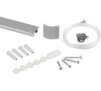STAS Rails pour tableaux - Cliprail Max + câble perlon 150 cm + crochet pour tableau Zipper - 100cm - argenté