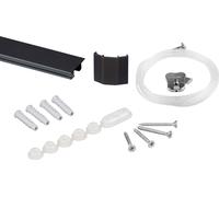 STAS Rails pour tableaux - Cliprail Max + câble perlon 150 cm + crochet pour tableau Zipper - 100cm - Noir
