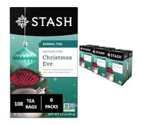 Stash Tea Christmas Eve Herbal Tea, 18 sachets de thé en papier d'aluminium (lot de 6)