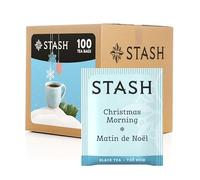 Stash Tea Christmas Morning Black & Green Tea 100 Count Tea Bags in Foil (Packaging May Vary) Individual Tea Bags for Use in Teapots Mugs or Cups| Black Tea and Green Tea| Brew Hot or Iced
