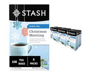 Stash Tea Christmas Morning Black Tea, 18 sachets de thé en film (6 pièces)