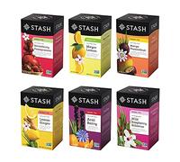 Stash Tea Fruity Herbal Tea Six Flavor Assortment, 18-20 Count Tea Bags in Foil (Pack of 6) by Stash Tea