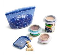 Stasher Kit de Stockage Alimentaire réutilisable, Bol de Voyage 4 Tasses, Sacs à friandises et couvercles de canette, Joint hermétique, Silicone de qualité Alimentaire, Passe au congélateur et au