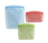 Stasher Lot de 3 sacs de rangement alimentaires réutilisables en silicone de qualité supérieure | Sacs de rangement alimentaires multi-usages, sac à déjeuner, conteneurs de voyage | Sans BPA, sans