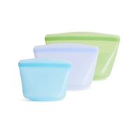 Stasher Lot de 3 sacs de rangement alimentaires réutilisables en silicone de qualité supérieure | Sacs de rangement alimentaires multi-usages, sac à déjeuner, conteneurs de voyage | Sans BPA, sans