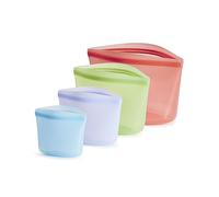 Stasher Lot de 4 sacs de rangement alimentaires réutilisables en silicone de qualité supérieure | Sacs de rangement alimentaires multi-usages, sac à déjeuner, conteneurs de voyage | Sans BPA, sans