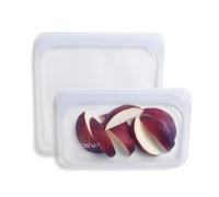 Stasher Premium Silicone Reusable Food Storage Bags, 2-Pack, Clear, Multi-Use Food Storage Bags, Lunch Bag, Travel Containers, BPA Free, Leak-free, Dishwasher-Safe, Eco-friendly