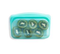 Stasher Sac en silicone pour aliments, Sac Snack (Aqua) - Sacs de congélation réutilisables - sac zip lavable - 21 x 14 x 1,3 cm / 354 ml