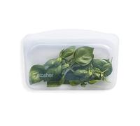 Stasher Sac en Silicone pour Aliments, Sac à Goûter (Transparent) - Sac de Congélation Réutilisable - Sac Zippé Lavable - 21 x 14 x 1,3 cm / 354 ml