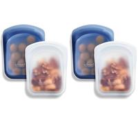 Stasher PremiumSilicone Réutilisables Sac Transparent + Océan Profond, 2-Pack Snack bag, Stockage Alimentaire, Lave-vaisselle, Conteneurs de Voyage, Sans-BPA, Sans-Fuite, 355 ml (Lot de 2)