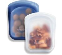Stasher PremiumSilicone Réutilisables Sac Transparent + Océan Profond, 2-Pack Snack bag, Stockage Alimentaire, Lave-vaisselle, Conteneurs de Voyage, Sans-BPA, Sans-Fuite, 355 ml