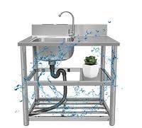 Stat de lavage des mains portable avec robinet et raccord de tuyau d'évier extérieur pour événements, camping et festivals (120 x 50 x 80 cm) Installation facile et solution de nettoyage pratique