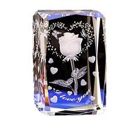 State de Rose de Rose créative Crystal Crystal Inner Sculpture Sculpture Ornements de la Saint-Valentin for Girls Femme Girlfriend Lovers Home Decoration Accessoires, C Collection d'art