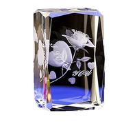 State de Rose de Rose créative Crystal Crystal Inner Sculpture Sculpture Ornements de la Saint-Valentin for Girls Femme Girlfriend Lovers Home Decoration Accessoires, C Collection d'art