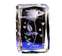 State de Rose de Rose créative Crystal Crystal Inner Sculpture Sculpture Ornements de la Saint-Valentin for Girls Femme Girlfriend Lovers Home Decoration Accessoires, C Collection d'art