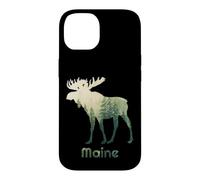 State of Maine Arbre Chasseur de forêt d'élan Coque pour iPhone 14