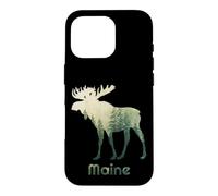 State of Maine Arbre Chasseur de forêt d'élan Coque pour iPhone 16 Pro