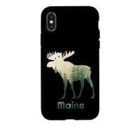 State of Maine Arbre Chasseur de forêt d'élan Coque pour iPhone X/XS