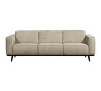 STATEMENT - Canapé 3 places en tissu velours beige L230 Beige