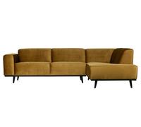 STATEMENT - Canapé d'angle droit 4 places en velours jaune Miel Jaune