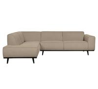 STATEMENT - Canapé d'angle gauche 4 places en tissu beige Beige